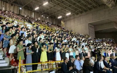 High school Graduation ceremony in Verona. 400 new students with double certification—Italian and American