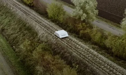 The first passive ferromagnetic levitation train was presented in Verona