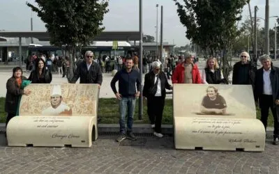 Two book-shaped benches to remember Veronese greats Roberto Puliero and Giorgio Gioco