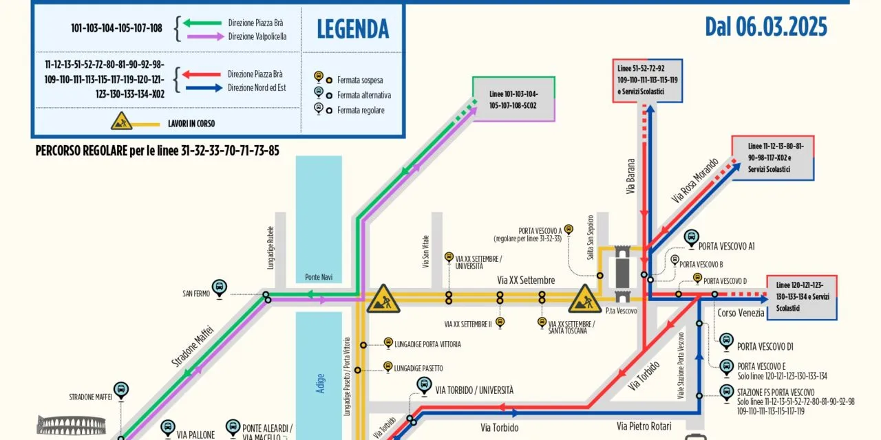 Veronetta, the maxi trolleybus construction site starts: all measures for residents and transit